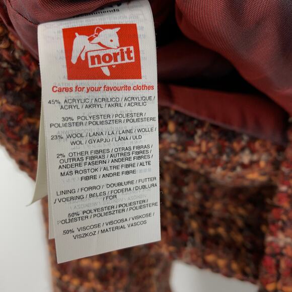 MNG Mango Double Breasted Jacket Womens Size 6 Multicolor Red Brown Tweed - Picture 7 of 7